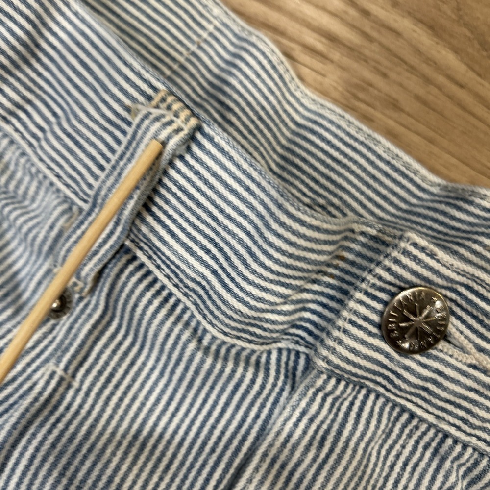 Britannia Women's Jeans *Vintage  Size 14 Pinstripe Railroad Mom Pant Hong Kong - Picture 12 of 16